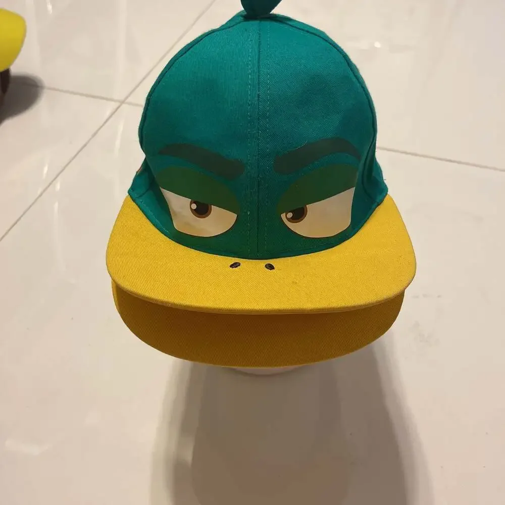 Donald Duck Themed Baseball Hat - Green and Yellow with Character Eyes